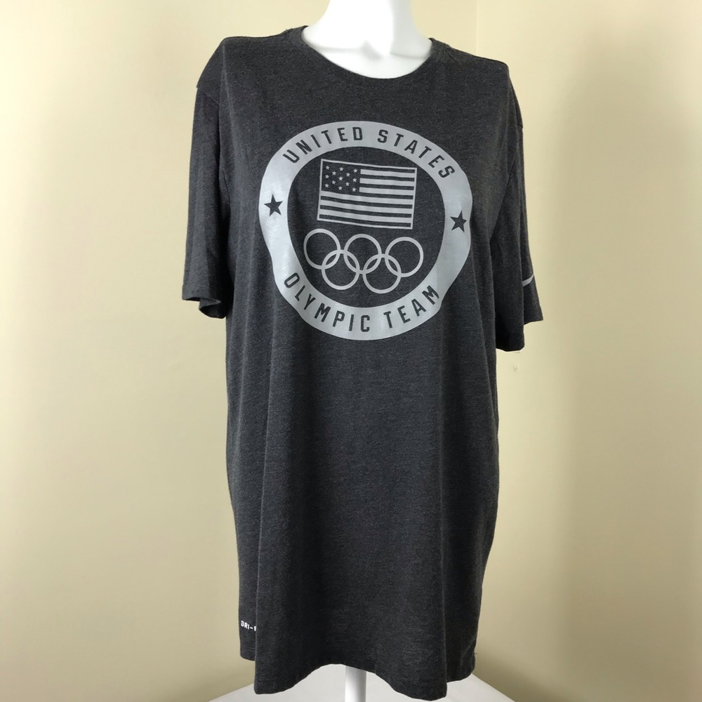 Nike USA Olympic Team Dri Fit Carbon Gray T-Shirt